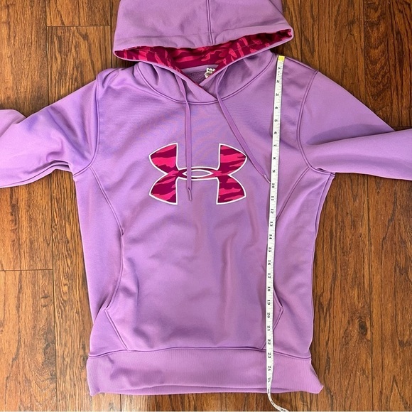 Under Armour Pink and Purple Logo Hoodie Hooded Sweatshirt Size Medium - Picture 14 of 15
